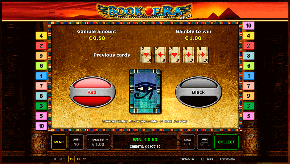 Риск-игра в Book of Ra Deluxe Риск-игра в Book of Ra Deluxe