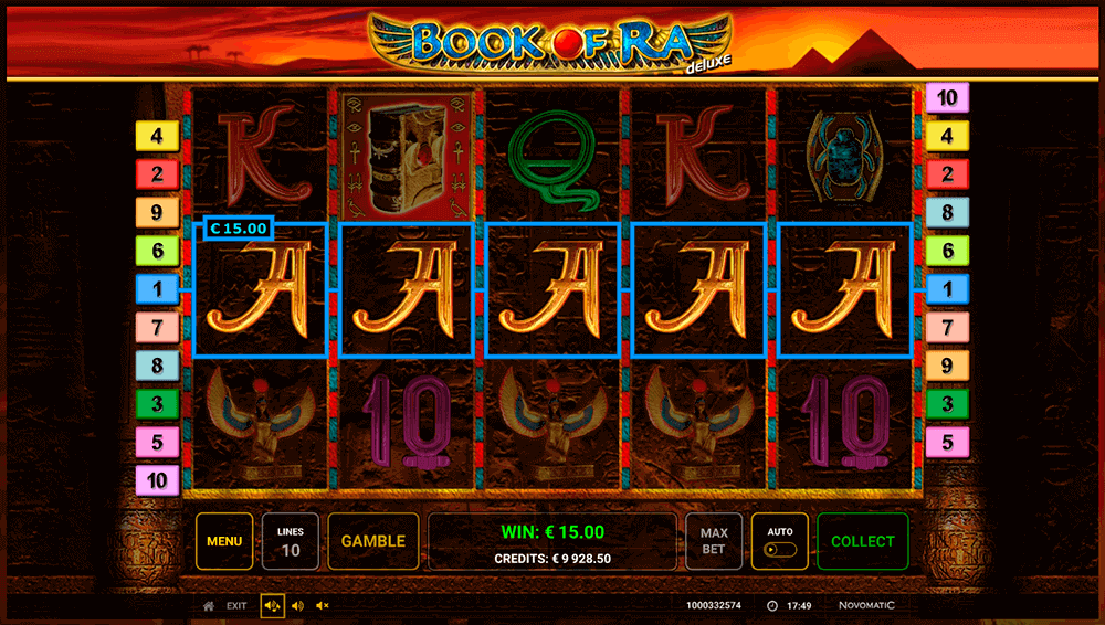 Выигрыш в Book of Ra Deluxe Выигрыш в Book of Ra Deluxe